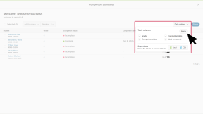 Educator account in Xello. The Completion Standards report for Mission: Tools for success is open and the Data options menu is open.